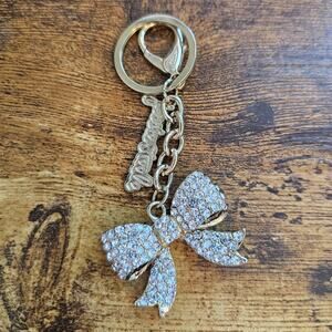 Vintage Y2K Jessie Steele Keychain Rhinestone Bow Bling